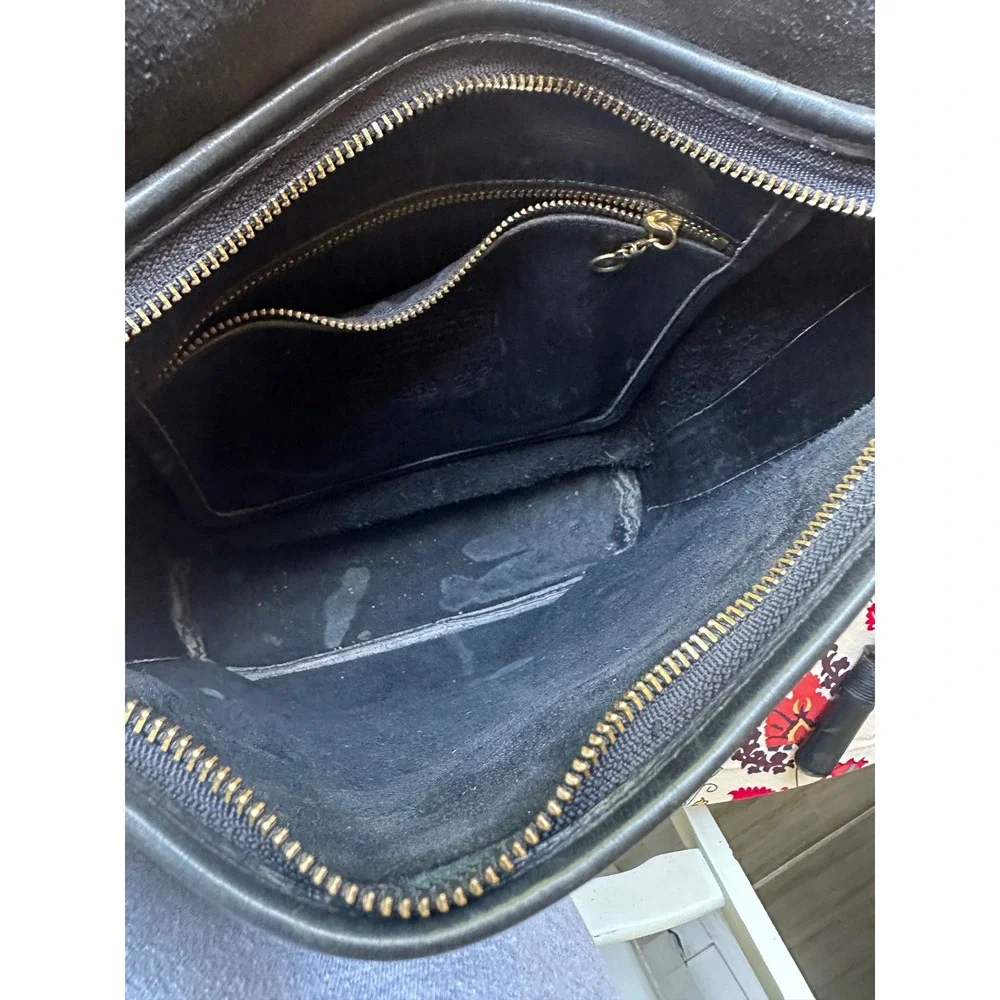 Vintage Coach Black‎ Leather Messenger Bag Crossbody USA Made 0239 232
